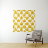 Tenture Motif sans couture de feuilles d'érable jaune doré (En situation)