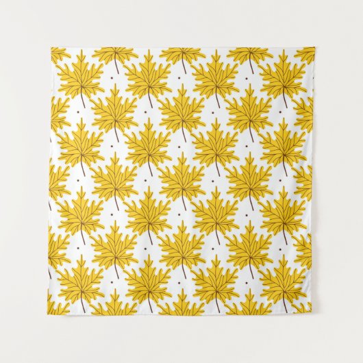 Tenture Motif sans couture de feuilles d'érable jaune doré (Devant)