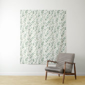 Tenture Motif sans couture de feuilles d'eucalyptus minima (En situation)