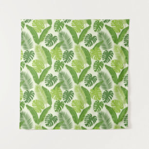 Tenture Motif sans couture de feuilles tropicales & Monste