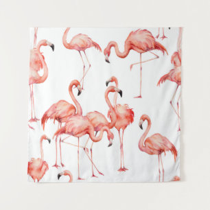 Tenture Motif sans couture de flamant à l'aquarelle. Peint
