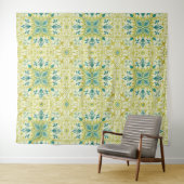 Tenture Motif sans couture de plafond William Morris vert (En situation (horizontale))