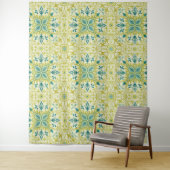 Tenture Motif sans couture de plafond William Morris vert (En situation)