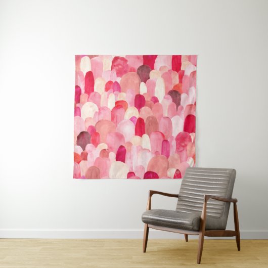 Tenture Motif sans couture de taches roses, rouges et beig (En situation)