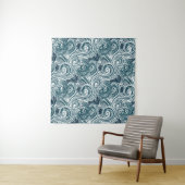 Tenture Motif sans couture de vagues de mer (En situation (horizontale))