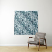 Tenture Motif sans couture de vagues de mer (En situation)