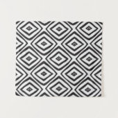 Tenture Motif sans couture dessinée à la main en noir et b (Devant (Horizontal))