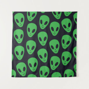 Tenture Motif sans couture enfant avec des visages d'alien