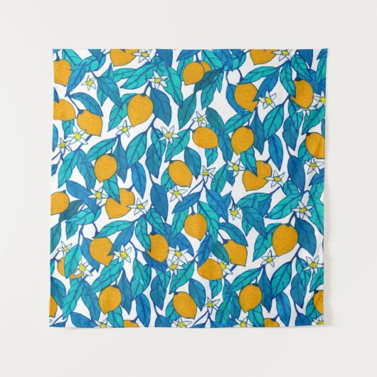 Tenture Motif sans couture. Fleur de citron. Les fleurs so (Devant)