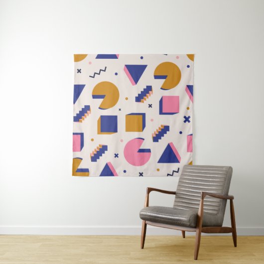Tenture Motif sans couture géométrique memphis dans les an (En situation)