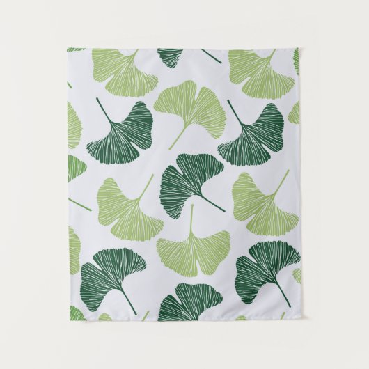 Tenture Motif sans couture Green ginkgo biloba  (Devant)