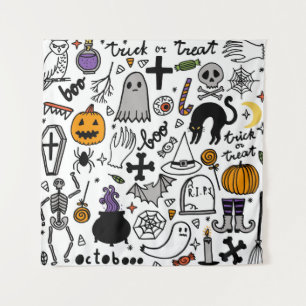 Tenture Motif sans couture Halloween. Fond vintage