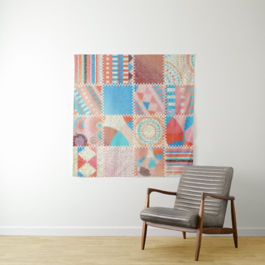 Tenture Motif sans couture. Imitation d'un motif patchwork (En situation (horizontale))