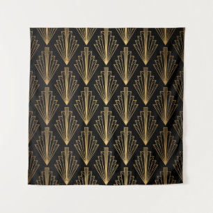 Tenture Motif sans couture noir et or arrière - plan