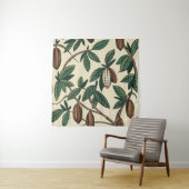 Tenture Motif sans couture plante de cacao. Haricots de ca (En situation)