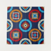 Tenture motif sans couture pois. Mosaïque de figu ethnique (Devant (Horizontal))