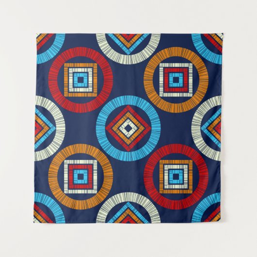 Tenture motif sans couture pois. Mosaïque de figu ethnique (Devant)