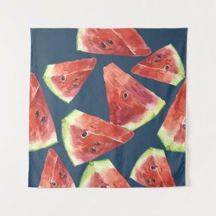 Tenture Motif sans couture. Tranches de pastèque aquarelle