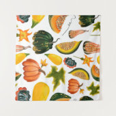 Tenture Motif sans faille de citrouilles et de feuilles su (Devant (Horizontal))
