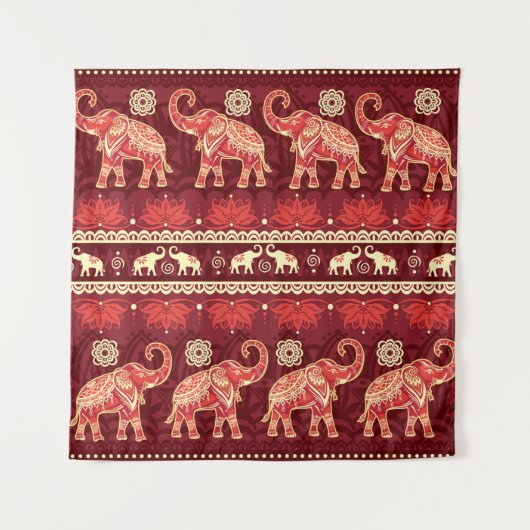 Tenture Motif sans joint avec éléphants (Devant)