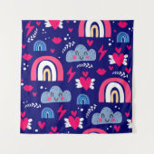 Tenture Motif sans soudure, arc-en-ciel, nuages, (Devant)