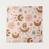 Tenture motif sans soudure avec oeil céleste, lune, soleil (Devant (Horizontal))