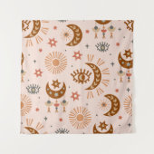 Tenture motif sans soudure avec oeil céleste, lune, soleil (Devant)