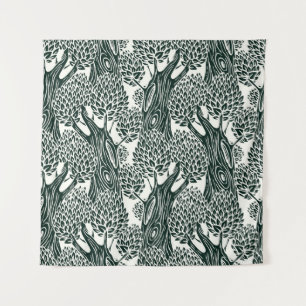 Tenture motif sans soudure avec vieux feuillus. Styliz