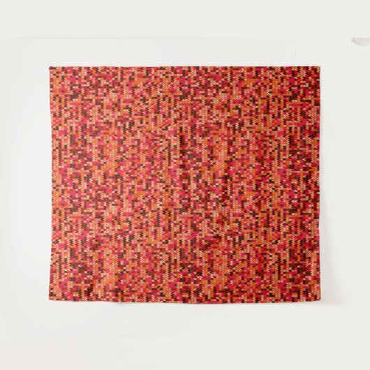 Tenture Motif scandinave abstrait vêtu à l'ombre rouge (Devant (Horizontal))