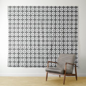 Tenture Motif Shippo noir et blanc classique (En situation (horizontale))