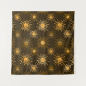 Tenture Motif solaire monochrome boho (Devant (Horizontal))