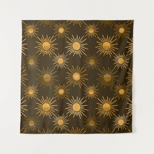 Tenture Motif solaire monochrome boho (Devant (Horizontal))