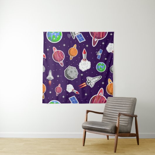 Tenture Motif spatial (En situation (horizontale))