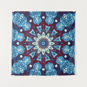 Tenture Motif symétrique coloré d'aquarelle fondue. V