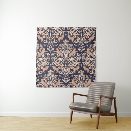 Tenture Motif symétrique sans couture dans le style Damask (En situation)