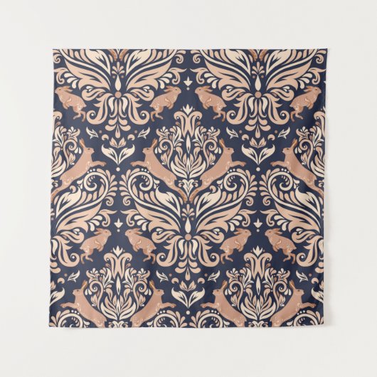 Tenture Motif symétrique sans couture dans le style Damask (Devant)