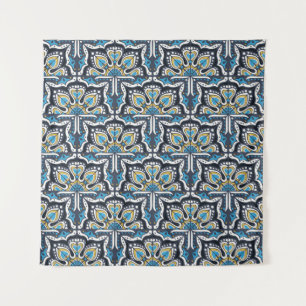 Tenture Motif Talavera. Un patchwork indien. Azulejos port