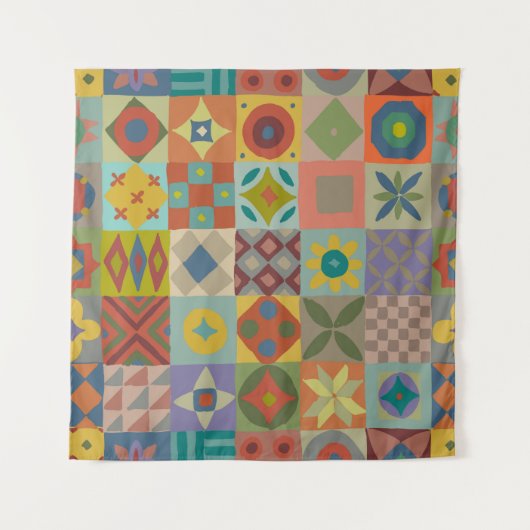 Tenture Motif Talavera. Un patchwork indien. Nom turc (Devant)