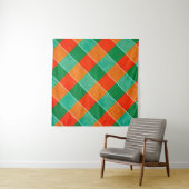 Tenture Motif tartan rouge et vert (En situation)