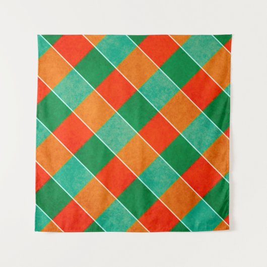 Tenture Motif tartan rouge et vert (Devant)
