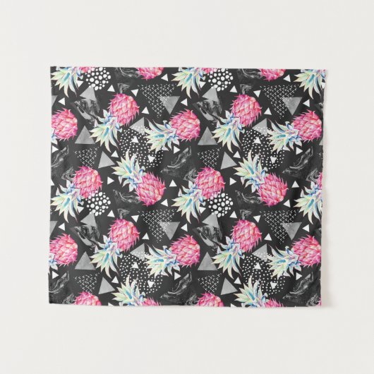 Tenture Motif texturisé d'ananas de triangle (Devant (Horizontal))