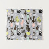 Tenture Motif texturisé tiré par la main de cactus (Devant (Horizontal))