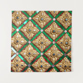 Tenture Motif thaïlandais à l'intérieur du mur de Templeth (Devant (Horizontal))