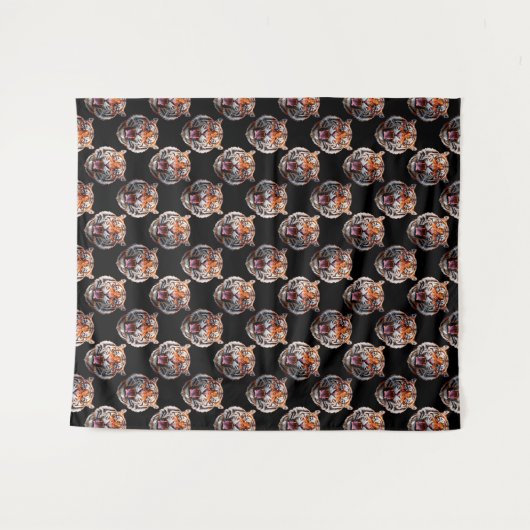 Tenture Motif Tiger - Noir (Devant (Horizontal))