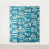 Tenture Motif Tiki moderne du milieu du siècle rétro (Devant)