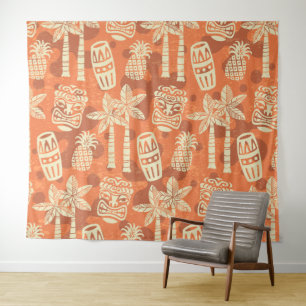 Tenture Motif Tiki Rétro Moderne du Milieu du Siècle