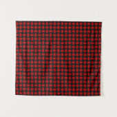 Tenture Motif Tissé Rouge Noir (Devant (Horizontal))