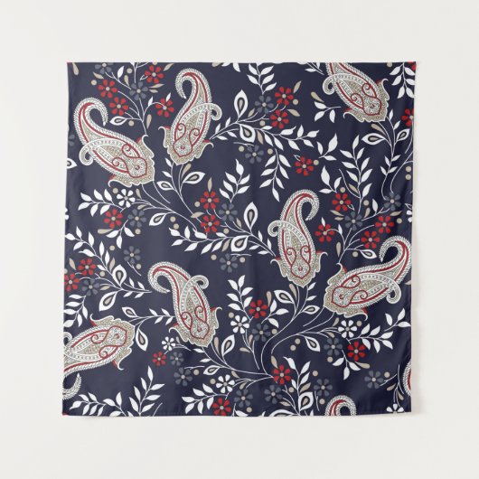 Tenture motif traditionnel indien paisley (Devant)