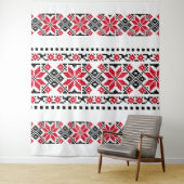 Tenture Motif traditionnel roumain "Les Etoiles" (En situation)