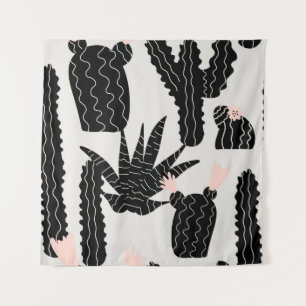 Tenture Motif transparent avec illustration cactus